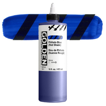 Golden High Flow Acrylic - Phthalo Blue (Red Shade), 16oz Bottle