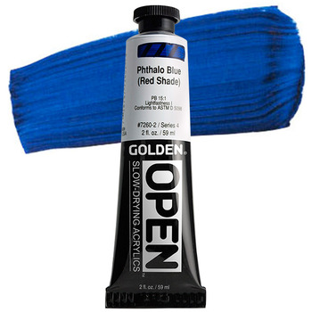 GOLDEN Open Acrylic Paints Phthalo Blue (Red Shade) 2 oz