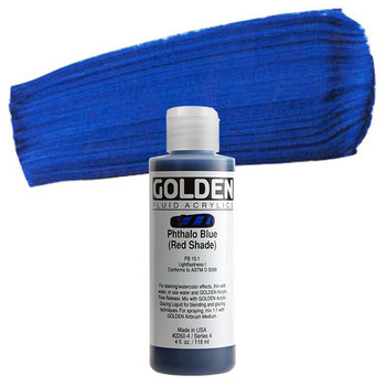 GOLDEN Fluid Acrylics Phthalo Blue (Red Shade) 4 oz