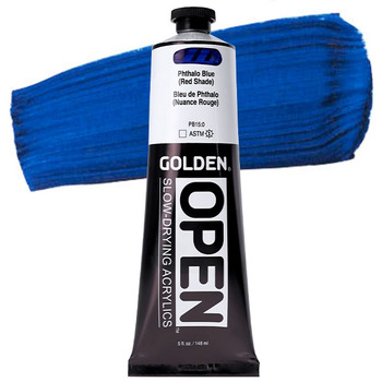 Golden OPEN Acrylic 5 oz Phthalo Blue (Red Shade)