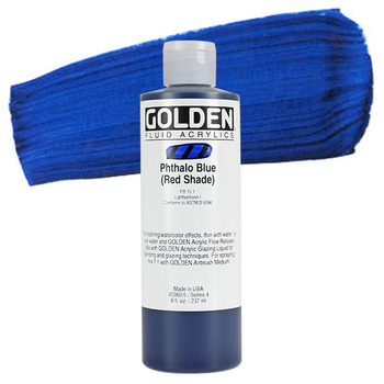 GOLDEN Fluid Acrylics Phthalo Blue (Red Shade) 8 oz