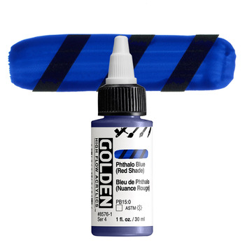 Golden High Flow Acrylic - Phthalo Blue (Red Shade), 1oz Bottle