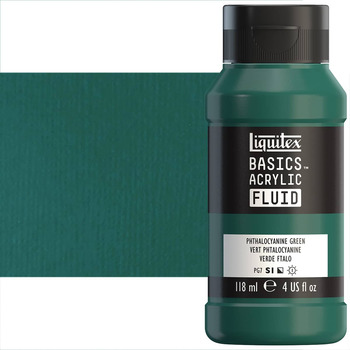 Liquitex BASICS Acrylic Fluid - Phthalocyanine Green, 4oz Bottle