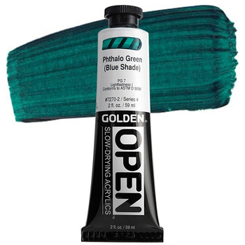 GOLDEN Open Acrylic Paints Phthalo Green (Blue Shade) 2 oz