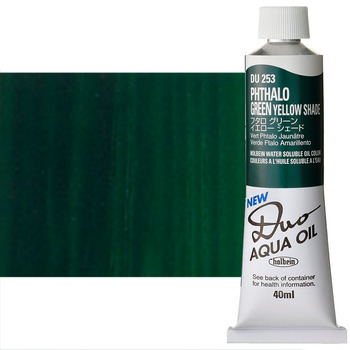Holbein Duo Aqua Water-Soluble Oil Color 40 ml Tube - Phthalo Green (Yellow Shade)
