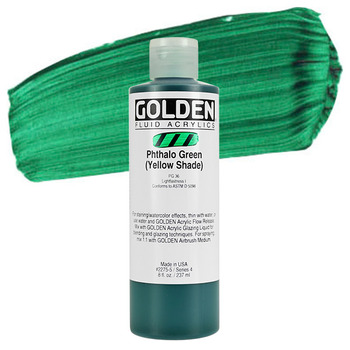 GOLDEN Fluid Acrylics Phthalo Green (Yellow Shade) 8 oz