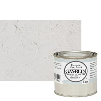 Gamblin Artists Oil - Portland Grey Light, 8oz Can