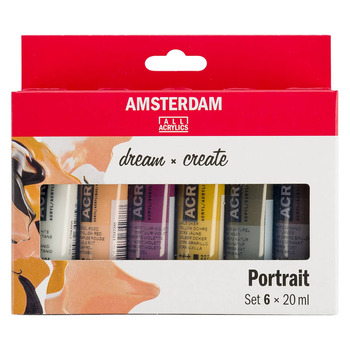 Amsterdam Standard Acrylic - Portrait Colors Set of 6, 20ml Tubes