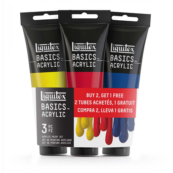 Liquitex BASICS Acrylic Primary Colors Set of 3, 4oz Tubes