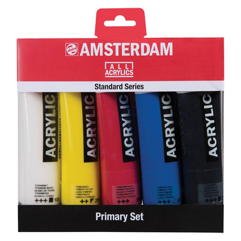 Amsterdam Standard Acrylic - Primary Colors Set of 5, 120ml Tubes