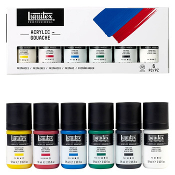 Liquitex Acrylic Gouache Primary Colors Set of 6, 59ml Bottles