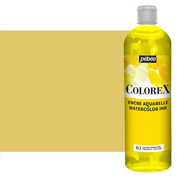 Pebeo Colorex Watercolor Ink Primary Yellow, 1 Liter