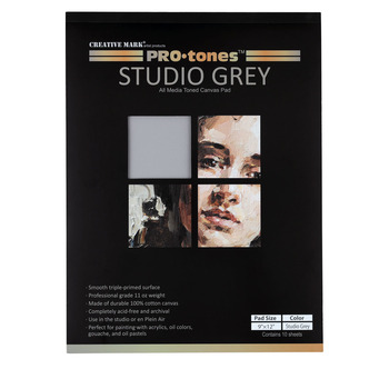 Pro-Tones Toned Canvas Pad - 9"x12" Studio Grey, 10 Sheets