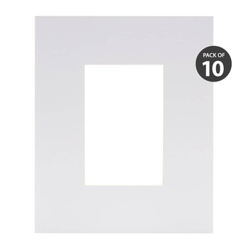 Pyramid Pre-Cut Mats 4 Ply - Style D - Paper White (Pack of 10)