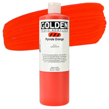 GOLDEN Fluid Acrylics Pyrrole Orange 16 oz