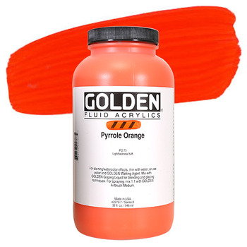 GOLDEN Fluid Acrylics Pyrrole Orange 32 oz