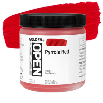 GOLDEN Open Acrylic Paints Pyrrole Red 8 oz