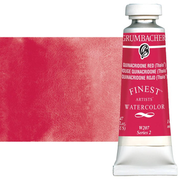 Grumbacher Finest Artists' Watercolor - Quinacridone Red, 14 ml Tube