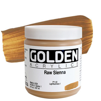 GOLDEN Heavy Body Acrylics - Raw Sienna, 8oz Jar