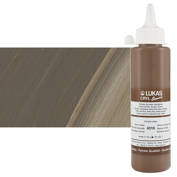 LUKAS Cryl Liquid Acrylic - Raw Umber, 250ml Bottle