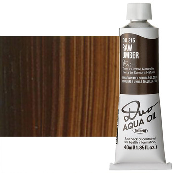 Holbein Duo Aqua Water-Soluble Oil Color 40 ml Tube - Raw Umber