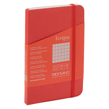 Fabriano EcoQua+ Notebook 3.5 x 5.5" Grid Stitch-Bound Red