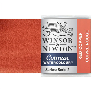 Winsor Newton Cotman Watercolor - Red Copper, Half Pan