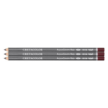 Aquagraph Watersoluble HB Red Graphite Pencil, Box of 3