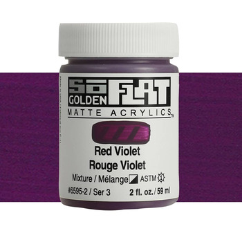 GOLDEN SoFlat Matte Acrylic - Red Violet, 2oz Jar
