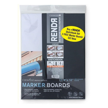 Rendr 5.5x8.5 Hardbound Sketchbook + 3-Pack 9x12 Marker Boards Bundle