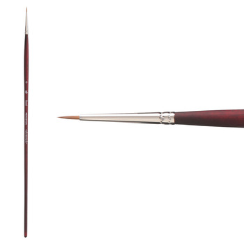 Princeton Velvetouch Synthetic Long Handle Series 3900 Brush, Round Size #0