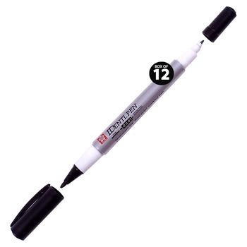 Sakura IDenti-Pen, Black, Box of 12 Dual Tip