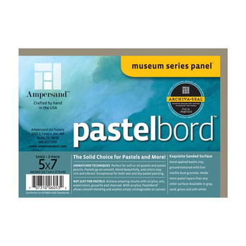 Ampersand Museum Series Pastelbord 5"x 7" 1/8" flat wood (Pack of 3)