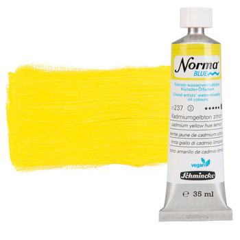 Norma Blue Water-Mixable Oil Color - Cadmium Yellow Hue Lemon, 35ml Tube