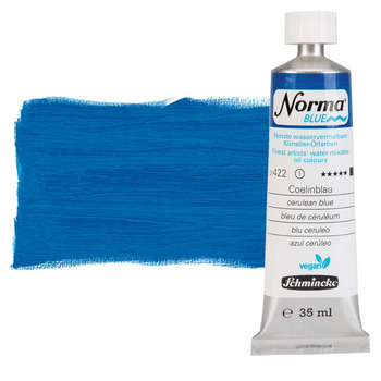 Norma Blue Water-Mixable Oil Color - Cerulean Blue, 35ml Tube