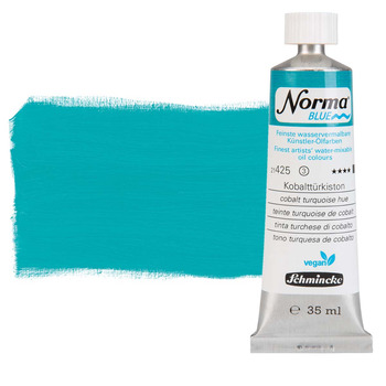 Norma Blue Water-Mixable Oil Color - Cobalt Turquoise Hue, 35ml Tube