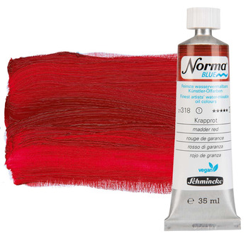 Norma Blue Water-Mixable Oil Color - Madder Red, 35ml Tube