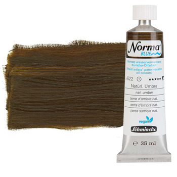 Norma Blue Water-Mixable Oil Color - Natural Umber, 35ml Tube