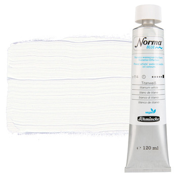 Norma Blue Water-Mixable Oil Color - Titanium White, 120ml Tube