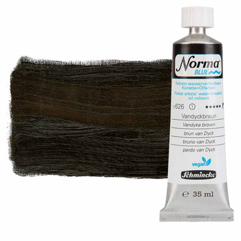 Norma Blue Water-Mixable Oil Color - Vandyke Brown, 35ml Tube