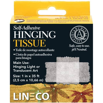 Lineco Self-Adhesive Hinging Tissue, 1'' x 400'' Roll