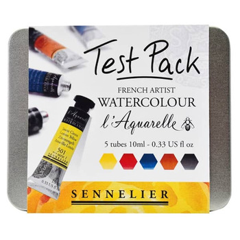 Sennelier L'Aquarelle French Artists' Watercolors Test Pack of 5, 10ml Tubes