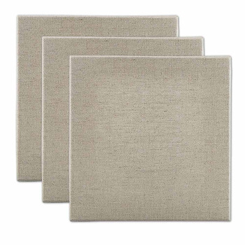 Senso Clear Primed Linen Stretched Canvas, 12"x12" - 1-1/2" Deep (Box of 3)