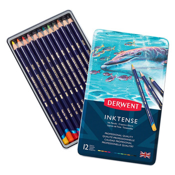 Derwent Inktense Colored Pencils - Assorted Colors, Set of 12