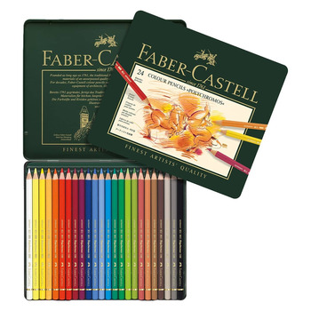Faber-Castell Polychromos Pencil Tin Set of 24 - Assorted Colors