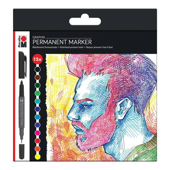Marabu Graphix Permanent Marker Significant Colors Set of 12