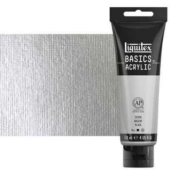 Liquitex Basics Acrylic Paint - Silver, 4oz Tube