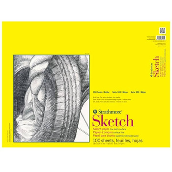 Strathmore 300 Series Sketch Glue Bound Pad 18x24" 100 Sheets