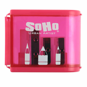 Soho 3-Hole Pencil Sharpener, Pink