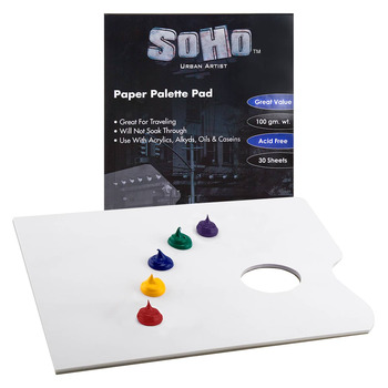 SoHo Paper Palette Pad w/Thumb Hole 16x20"- White 30 Sheets